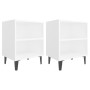 Bedside tables with metal legs 2 pcs white 40x30x50 cm by vidaXL, Nightstands - Ref: Foro24-805798, Price: 54,81 €, Discount: %