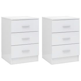 Bedside tables 2 pcs glossy white chipboard 38x35x56 cm by vidaXL, Nightstands - Ref: Foro24-800463, Price: 99,57 €, Discount: %