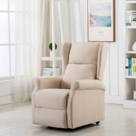 Sillón elevable tela crema de vidaXL, Sillones - Ref: Foro24-289739, Precio: 376,58 €, Descuento: %