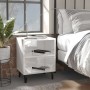 Bedside tables metal legs 2 units glossy white 40x30x50 cm by vidaXL, Nightstands - Ref: Foro24-805810, Price: 45,65 €, Disco...