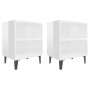 Bedside tables metal legs 2 units glossy white 40x30x50 cm by vidaXL, Nightstands - Ref: Foro24-805810, Price: 45,65 €, Disco...