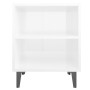 Mesitas de noche patas metal 2 uds blanco brillo 40x30x50 cm de vidaXL, Mesitas de noche - Ref: Foro24-805810, Precio: 45,93 ...