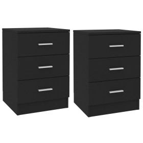 Nightstands 2 units black chipboard 38x35x56 cm by vidaXL, Nightstands - Ref: Foro24-800453, Price: 89,71 €, Discount: %