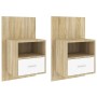 Wall-mounted bedside tables 2 units white and Sonoma oak by vidaXL, Nightstands - Ref: Foro24-811018, Price: 90,98 €, Discoun...