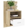 Wall-mounted bedside tables 2 units white and Sonoma oak by vidaXL, Nightstands - Ref: Foro24-811018, Price: 90,98 €, Discoun...