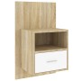 Wall-mounted bedside tables 2 units white and Sonoma oak by vidaXL, Nightstands - Ref: Foro24-811018, Price: 90,98 €, Discoun...