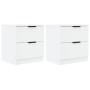 Mesitas de noche 2 uds madera contrachapada blanco de vidaXL, Mesitas de noche - Ref: Foro24-811215, Precio: 98,64 €, Descuen...