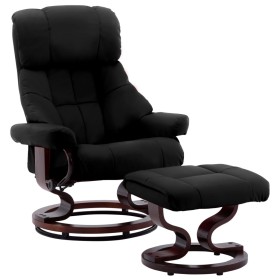 Silla reclinable y reposapiés madera curvada cuero sint. negro de vidaXL, Sillones - Ref: Foro24-289858, Precio: 366,99 €, De...