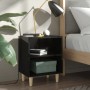 Mesita de noche con patas madera negro brillo 40x30x50 cm de vidaXL, Mesitas de noche - Ref: Foro24-805793, Precio: 40,24 €, ...