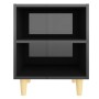 Mesita de noche con patas madera negro brillo 40x30x50 cm de vidaXL, Mesitas de noche - Ref: Foro24-805793, Precio: 40,24 €, ...