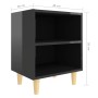 Mesita de noche con patas madera negro brillo 40x30x50 cm de vidaXL, Mesitas de noche - Ref: Foro24-805793, Precio: 40,24 €, ...