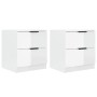 Mesita de noche 2 uds madera contrachapada blanco brillante de vidaXL, Mesitas de noche - Ref: Foro24-811227, Precio: 95,99 €...