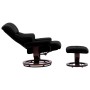 Silla reclinable y reposapiés madera curvada cuero sint. negro de vidaXL, Sillones - Ref: Foro24-289858, Precio: 366,29 €, De...