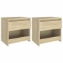 Mesitas de noche 2 uds madera contrachapada roble 40x30x39 cm de vidaXL, Mesitas de noche - Ref: Foro24-803450, Precio: 49,74...