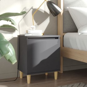 Bedside tables gray solid wood legs 2 pcs 40x30x50 cm by vidaXL, Nightstands - Ref: Foro24-805820, Price: 58,23 €, Discount: %