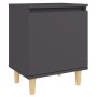 Mesitas de noche patas madera maciza gris 2 uds 40x30x50 cm de vidaXL, Mesitas de noche - Ref: Foro24-805820, Precio: 57,99 €...