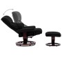 Silla reclinable y reposapiés madera curvada cuero sint. negro de vidaXL, Sillones - Ref: Foro24-289858, Precio: 366,29 €, De...