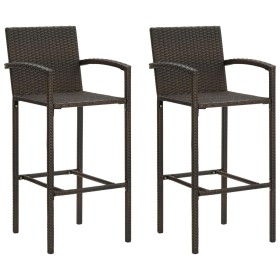 Kitchen stools 2 units synthetic brown rattan by vidaXL, Garden chairs - Ref: Foro24-313451, Price: 94,99 €, Discount: %