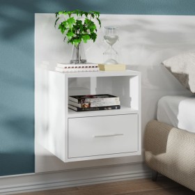 Mesita de noche de pared blanco brillante de vidaXL, Mesitas de noche - Ref: Foro24-811019, Precio: 49,11 €, Descuento: %