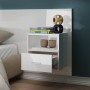 Glossy white wall bedside table by vidaXL, Nightstands - Ref: Foro24-811019, Price: 49,99 €, Discount: %