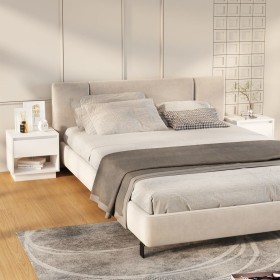 Bedside tables 2 units plywood white 45x34x44 cm by vidaXL, Nightstands - Ref: Foro24-809513, Price: 73,77 €, Discount: %