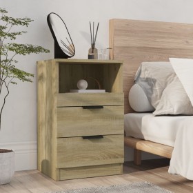 Bedside table made of plywood in Sonoma oak color by vidaXL, Nightstands - Ref: Foro24-811238, Price: 53,46 €, Discount: %