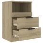 Bedside table made of plywood in Sonoma oak color by vidaXL, Nightstands - Ref: Foro24-811238, Price: 53,46 €, Discount: %