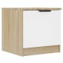 Mesitas de noche 2 uds color blanco y roble Sonoma 40x39x40 cm de vidaXL, Mesitas de noche - Ref: Foro24-811207, Precio: 65,9...