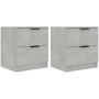 Mesita de noche 2 uds madera contrachapada gris hormigón de vidaXL, Mesitas de noche - Ref: Foro24-811223, Precio: 86,99 €, D...