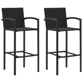 Kitchen stools 2 units black synthetic rattan by vidaXL, Garden chairs - Ref: Foro24-313452, Price: 148,99 €, Discount: %