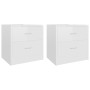 Mesitas de noche 2 uds contrachapada blanco brillo 40x30x40 cm de vidaXL, Mesitas de noche - Ref: Foro24-801048, Precio: 78,6...