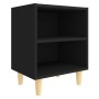 Mesita de noche con patas de madera maciza negra 40x30x50 cm de vidaXL, Mesitas de noche - Ref: Foro24-805781, Precio: 36,53 ...