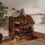 Bedside table solid wood legs smoked oak 40x35x69 cm by vidaXL, Nightstands - Ref: Foro24-813134, Price: 40,70 €, Discount: %