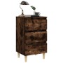 Bedside table solid wood legs smoked oak 40x35x69 cm by vidaXL, Nightstands - Ref: Foro24-813134, Price: 40,70 €, Discount: %