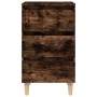 Bedside table solid wood legs smoked oak 40x35x69 cm by vidaXL, Nightstands - Ref: Foro24-813134, Price: 40,70 €, Discount: %