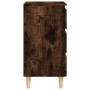 Bedside table solid wood legs smoked oak 40x35x69 cm by vidaXL, Nightstands - Ref: Foro24-813134, Price: 40,70 €, Discount: %