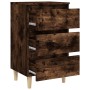 Bedside table solid wood legs smoked oak 40x35x69 cm by vidaXL, Nightstands - Ref: Foro24-813134, Price: 40,70 €, Discount: %