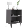 Mesita de noche con patas de metal gris brillo 40x30x50 cm de vidaXL, Mesitas de noche - Ref: Foro24-805813, Precio: 34,44 €,...