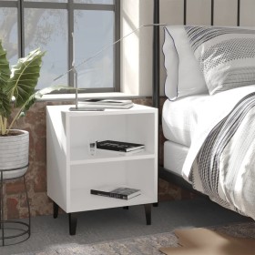 Bedside table with white metal legs 40x30x50 cm by vidaXL, Nightstands - Ref: Foro24-805797, Price: 33,47 €, Discount: %