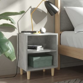 Bedside table solid wood legs concrete gray 40x30x50 cm by vidaXL, Nightstands - Ref: Foro24-805787, Price: 30,70 €, Discount: %