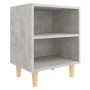 Bedside table solid wood legs concrete gray 40x30x50 cm by vidaXL, Nightstands - Ref: Foro24-805787, Price: 30,78 €, Discount: %