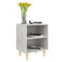 Bedside table solid wood legs concrete gray 40x30x50 cm by vidaXL, Nightstands - Ref: Foro24-805787, Price: 30,78 €, Discount: %