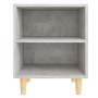 Mesita de noche patas madera maciza gris hormigón 40x30x50 cm de vidaXL, Mesitas de noche - Ref: Foro24-805787, Precio: 30,78...