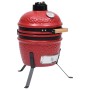 2 in 1 Red Ceramic Kamado Smoker Barbecue 56 cm by vidaXL, Barbecues - Ref: Foro24-316095, Price: 231,35 €, Discount: %