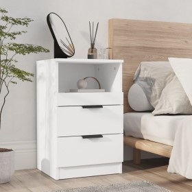 Mesita de noche madera contrachapada blanco de vidaXL, Mesitas de noche - Ref: Foro24-811232, Precio: 65,57 €, Descuento: %