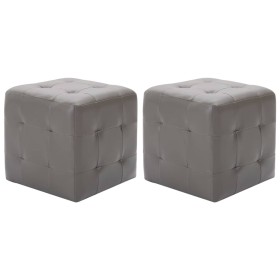 Puf 2 unidades cuero sintético gris 30x30x30 cm de vidaXL, Otomanas - Ref: Foro24-278381, Precio: 60,79 €, Descuento: %