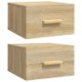 Wall bedside tables 2 pcs Sonoma oak color 35x35x20 cm by vidaXL, Nightstands - Ref: Foro24-812841, Price: 40,47 €, Discount: %