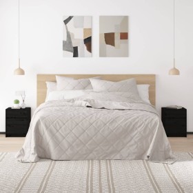 Mesita de noche madera maciza de pino negro 40x31x50 cm de vidaXL, Mesitas de noche - Ref: Foro24-808131, Precio: 46,99 €, De...