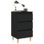 Bedside table with solid black wood legs 40x35x69 cm by vidaXL, Nightstands - Ref: Foro24-805889, Price: 54,50 €, Discount: %