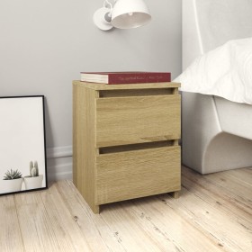 Bedside table 2 pcs Sonoma oak-colored chipboard 30x30x40 cm by vidaXL, Nightstands - Ref: Foro24-800520, Price: 55,26 €, Dis...